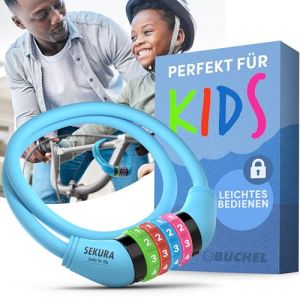 B&uuml;chel Antivol v&eacute;lo enfants I Color&eacute; et sans cl&eacute; I Antivol &agrave; combinaison v&eacute;lo, accessoires v&eacute;lo enfants, antivol v&eacute;lo enfants accessoires v&eacute;lo enfants (KLB Trade GmbH, neuf)