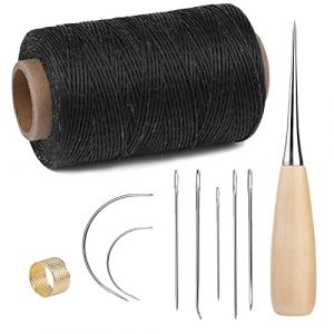 Benlay Kit de couture cir&eacute; de 273 yards avec al&ecirc;ne de fil &agrave; coudre, aiguilles, d&eacute; &agrave; coudre, kit de r&eacute;paration pour l'artisanat du cuir, tapis, canap&eacute;, si&egrave;ge de voile, chaussures, couture et r&eacute;paration (Benlay, neuf)