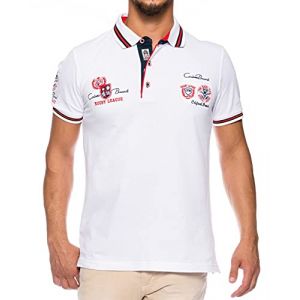 CARISMA Polo à manches courtes pour homme 100 % coton • Polo pour homme avec broderie • T-shirt coupe droite agréable pour le bureau et les loisirs., Blanc., XL (carismaseller, neuf)