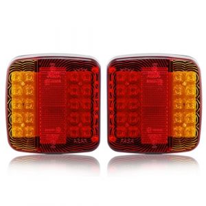 SPARKMOTO 2pcs LED Feux Arrière de Remorque Voiture 12V,éclairage remorque led pour tracteur agricole,caravane,camion,IP67 étanche Feu Arrière Remorque Bateau,5 Fonctions,Homologation ECE EMC (SPARKMOTO, neuf)