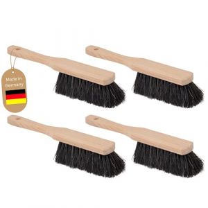 Novaliv Lot de 4 balayettes en poils de rose pour voiture - Balai &agrave; main en crin de cheval - Petite brosse &agrave; balai - Fouet de voiture - Poils naturels - Balai &agrave; main souple (AMP GmbH, neuf)