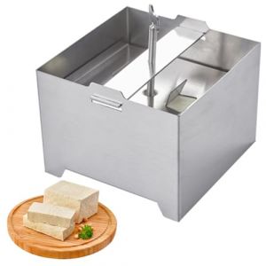 Smavles Presse &agrave; Tofu en Acier Inoxydable, Presse &agrave; Tofu avec Plaque et Gaze pour la Cuisine,Le Restaurant,la Fabrication de Tofu,la Machine &agrave; Tofu avec Presse(12 * 12 * 9CM) (Smavles, neuf)