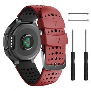 ANBEST Bracelet de rechange en silicone pour Garmin Forerunner 235/735XT/620/630/230/220 Approach S20/Approach S5/Approach S6 Noir/Rouge (ANBEST Store, neuf)