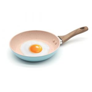 JDBlissful Mini Poêle Induction Tefal 16 cm, Bleu Avec Poignée en Bois, Petite Poêle à Œuf, Pour Le Camping, La Cuisine, La Cuisinière à Gaz (DUOBO, neuf)