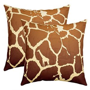 Lot de 2 Housses de Coussins 50x50 &Agrave; Motif de Girafe,Housse d'oreiller &Agrave; Motif D'Animaux Sauvages D'Afrique pour Maison Canap&eacute; Lit,Taie d'oreiller &Agrave; Motif D'Animaux Du Zoo pour Enfants Filles Gar&ccedil;ons (Suzhou yiyanyun e-commerce Co., Ltd, neuf)