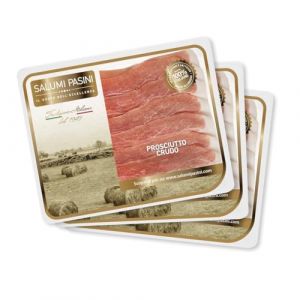 Prosciutto Crudo Stagionato Salumi Pasini® | Jambon Cru Affiné | 3 Plateaux Prétranchés | 80 gr chacun | 100% italien | Sans gluten et sans lactose (Salumi_Pasini, neuf)