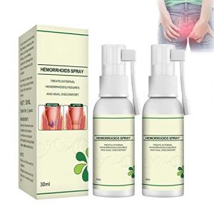 2Pcs Natural Herbal Hemorrhoids Spray Pain Itch Relief,Hemmoroids Treatment Removal Spray,Broken Hemorrhoids Eliminates Hemorrhoids Body Care,Antipruritic Soothes Swelling,Hemorrhoids Anal Soothing (JUZE, neuf)