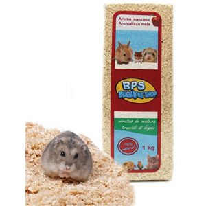 BPS Copeaux de Bois Litière pour Animaux de Compagnie Sciure de Bois pour Chat Petits Animaux Hamster Lapin Perroquet Écureuil Hérisson Paquet différent (1 kg, saveur Pomme) BPS-4052 (BPS SHOP, neuf)