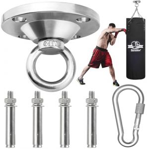 GZjiyu Crochet de Plafond Lourds 400 kg Capacité, 360 ° Rotation Crochet de Suspension en Acier Inoxydable Fixation pour Hamac pour Yoga Aérien Chaise Accrochante Sac de Boxe Balançoire (GZjiyu, neuf)