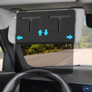 Rallonge Pare Soleil Voiture, R&eacute;glable Extension Pare-Soleil Accessoire Voiture Interieur Pare Brise Avant, Anti-&eacute;blouissement, Protection UV et Solaire pour Si&egrave;ge Conducteur ou Passager Avant, Noir (ZDDGNN, neuf)