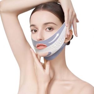 Gaine Visage, Sangle Amincissante Pour le Visage, Réutilisable Masque Minceur en Forme de V, Gaine Double Menton (Gris) (CHANGWEI UKSTORE, neuf)