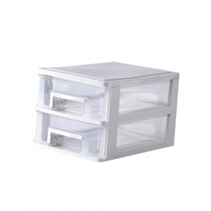 ERINGOGO Bo&icirc;te de Rangement Tiroir Plastique Transparent Blanc Organisateur de Bureau &agrave; Couches Moyen Rangement Multifonction pour Cosm&eacute;tiques et Accessoires Casier Portable pour Maison et (Jehmal, neuf)