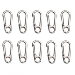 Mini Mousqueton,Mini Mousqueton Porte Clé,Mousqueton Escalade,Mousqueton Porte Cl,Mousquetons Escalade,Petit Mousqueton,Mousquetons Porte Clefs pour Camping,Clip Mousqueton,10 PCS,Argent (QANEASS, neuf)