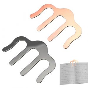 Lot de 2 Clip Livre Musique en Métal Clips de Partition de Musique en Métal et Porte-Page Pinces à Livres pour Tenir Le Livre Ouvert, Clip pour Pupitres à Musique Pianos Lecture Livres (puerrunlanshuoshangmaoyouxiangongsi, neuf)