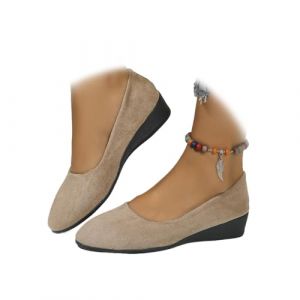 Chaussures compens&eacute;es &agrave; enfiler pour femmes avec support de vo&ucirc;te plantaire confortable, chaussures l&eacute;g&egrave;res antid&eacute;rapantes &agrave; talon bas compens&eacute;, ballerines de travail d&eacute;contract&eacute;es escarpins mocassins (MSGOUDD, neuf)