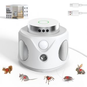 Ultrasons Souris et Rats avec 3 Emetteurs &agrave; Ultrasons, 3 Modes Anti Souris R&eacute;pulsif Souris Brancher avec 9 Lumi&egrave;res Stroboscopiques, 360&deg; Anti Rongeurs pour Rat Araign&eacute;e Moth (sanmenxiamanyishangmaoyouxiangongsi, neuf)