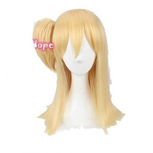 LINLINCD -Lucy Heartfilia Cosplay Perruque Fairy Tail Cosplay Femmes Jaune Perruque Cosplay Anime Cosplay Perruques synthétiques résistantes à la chaleur (qiu lai shan mao hang, neuf)