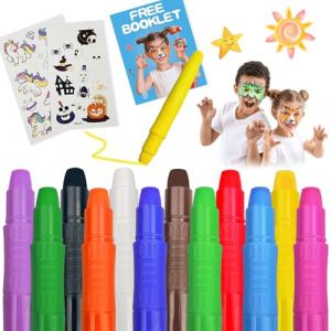 Ucokee 12 Couleurs Visage Peinture, Lavable Crayon Maquillage Enfant, 2 Lumineux Tatouage Pour Enfant, Non-Toxique, Carnaval, Peinture Corporelle Pour P&acirc;Ques, Cosplay, Soir&eacute;Es &agrave; Th&egrave;Me No&euml;L Halloween. (HAMTAO LIMITED, neuf)