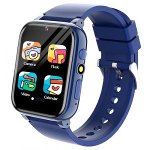 26 Jeux Montre Connect&eacute;e Enfant avec Cam&eacute;ra, 100+ Fiche d'&eacute;tude Carte, 10+ Livre Audio, Musique, Podom&egrave;tre Calories, 13 R&eacute;veil, Calendrier, 20+ Papier Peint Multiple, Montre Enfant Garcon Fille Cadeau (TAKI EU, neuf)