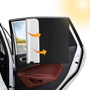 2 Pièces Rideau Voiture,Pare Soleil Voiture Bébé,Bloquer Les Rayons UV,Cache Vitre Voiture avec Aimants,Pare Soleil Voiture Arriere,Taille Universelle pour Plupart des Voitures (dawn_168, neuf)