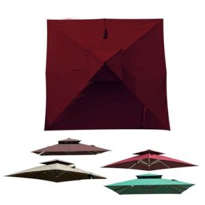 AGKANVCVNT Housse De Rechange pour Parasol Auvent De Rechange 250x250cm 300x300cm Toile De Rechange De Parasol Carré pour Terrasse/Jardin/Piscine, Polyester Anti UV 30+(Burgundy,250x250cm(8x8ft)) (HaoYaYa, neuf)