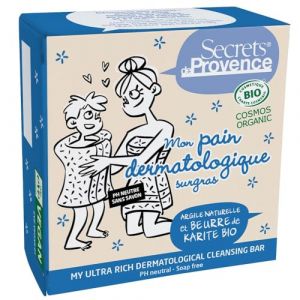 Secrets de Provence Pain dermatologique surgras pH neutre BIO 89g (Alguoa - Cosmétiques Bio, neuf)