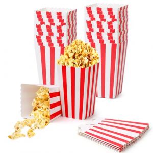 Furuising 40 Pièces Boite Pop Corn, Petite Popcorn Boîtes, Pot a Pop Corn，Carton Bonbon Conteneur pour Anniversaire Fêtes Noël Mariages Cinéma Collations Cadeaux Frites Candy (Furuising, neuf)