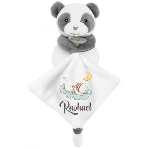 KDO MAGIC - Doudou personnalis&eacute; - Personnalisable avec Un pr&eacute;nom - Peluche personnalis&eacute;e - Cadeau Naissance, gar&ccedil;on, Fille, b&eacute;b&eacute;, Anniversaire (Nuage, Panda) (KDO-MAGIC, neuf)