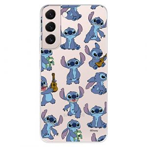 Coque Samsung Galaxy S22 Officielle Lilo & Stitch Stitch Patron Transparente pour protéger Votre téléphone Portable Coque Samsung Galaxy S22 en Silicone Souple avec Licence Officielle Disney (La Casa de Las Carcasas, neuf)