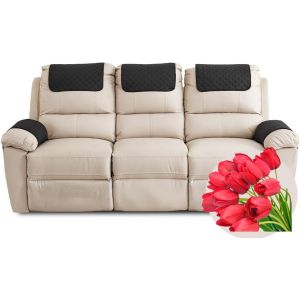 Housse D'appui-Tête pour Meubles, Housse D'accoudoir, Canapé 2/1/3 Places avec Accoudoirs Housse de Protection pour Appuie-Tête de Chaise Inclinable (Color : Black, Size : 5 Pieces(2xpocket)) (MOSIED, neuf)
