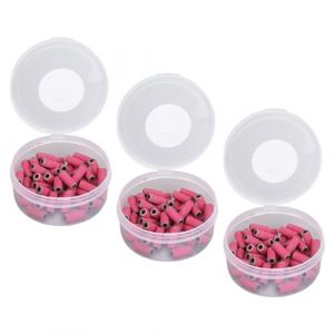 Capuchons de Ponçage pour Nail Art, élimination des Peaux Mortes, Manucure, Polissage, Bandes de Meulage avec Boîte de Rangement, Petit (Rose rouge) (HELEVIA, neuf)