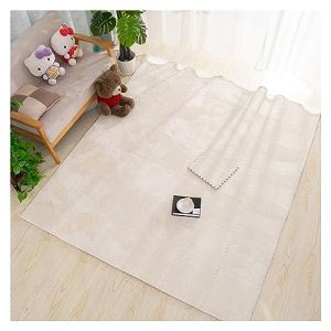 10pcs Carreaux De Sol en Mousse, Tapis De Jeu en Mousse pour Chambre &agrave; Coucher, Tapis De Jeu en Peluche Puzzle 12"x12" Dalles De Moquette Imbriqu&eacute;es, Tapis De Sol en Mousse EV(Color:Blanc) (YYGDPFLSXSB, neuf)