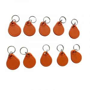 Lot de 100 porte-cl&eacute;s classiques 1K, M1 13,56 MHz avec &eacute;tiquette RFID ISO14443A, lisible et inscriptible (orange) (JYJ RFID, neuf)
