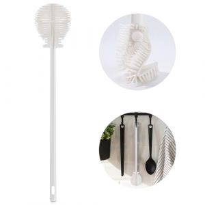 Brosses à Bouteille, 2 Pièces Brosse à Long Manche Tête De Brosse Pliable Brosse De Nettoyage à Long Manche en Silicone Brosses à Biberon pour Verre Tasses Gourde Sport Thermos (ZLLkeji, neuf)