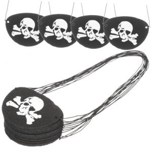 DECORNIJIA 24 Pi&egrave;ces bandeau d&eacute;cor d'halloween cache-oeil noir pour Halloween masque pour yeux pour festival D&eacute;coration cache-&oelig;il pirate borgne couvre-yeux de f&ecirc;te feutre (ZhiLight, neuf)