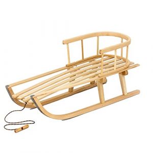 Enfants Traineau en bois Dossier Traineau en bois Luge pour enfant 90 cm enfants jouet (4myBaby GmbH, neuf)