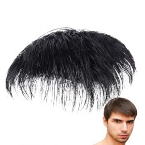 Patch Capillaire Pour Homme &ndash; Toupet Pour Homme, Morceau De Cheveux | Perruque Topper Courte Noire Naturelle | Perruque Courte Noire Naturelle Pour Hommes, Clip De Toupet De Cheveux Humains (dealemt, neuf)