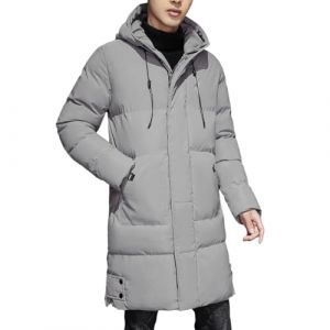 TOFOTL Blouson Tactique Homme Ski Grand Froid avec Capuche Chaude Running Ado Matelass&eacute; Matelass&eacute;e Zipp&eacute;e Bombardier d'hiver Cycliste Polaire Snowboard Cuir Mi-Long Doudoune Duvet Gris XL (TOFOTL✈8-21 Jours Arrivent, neuf)