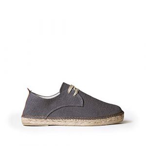 Espadrille à Lacets pour Hommes en Tissu de Coton - Dixon - Noir, 44 EU (TONI PONS, neuf)