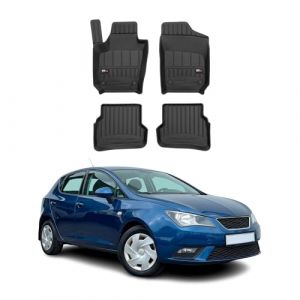 Tapis de Sol 3D TPE Premium Compatible avec Seat Ibiza IV 2008-2017 | Revêtement de Sol pour Voiture - Intérieur antidérapant - Bords Hauts - Noir (omacfrance, neuf)