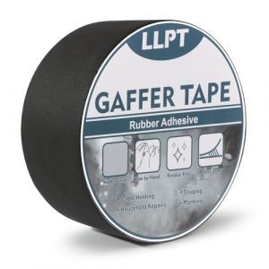 LLPT Gaffer Tape Qualit&eacute; Professionnelle Noir 50 mm x 15 m Mat Non R&eacute;fl&eacute;chissant D&eacute;chirure Facile Sans R&eacute;sidu Ruban de Gaffer Robuste pour C&acirc;bles Photographie (PGT51BK) (LLP EU Direct, neuf)