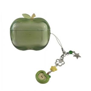 Coque Air-Pods Pro en forme de pomme - Coque en TPU transparent avec branche rotative pour AirPods Pro 1&egrave;re et 2&egrave;me g&eacute;n&eacute;ration (vert pour Airpods Pro2) (shanghailumosi, neuf)