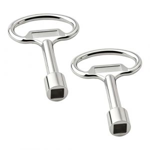 YUVKIN Clé Universelle 2 Pièces, Clé Carrée pour Robinet, Robinets Extérieurs, Purge Radiateur, Boîte Électrique, Bus Urbain, etc., Universelle, Ergonomique, Portable, Résistant à la Corrosion (8 mm) (HerEdit, neuf)