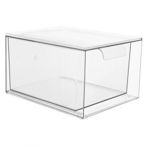 SHINEOFI boîte de rangement cosmétique rack de stockage de bureau conteneurs de stockage de salle de bain porte-mouchoirs de salle de bain Acrylique Transparent (Long Pavilion, neuf)