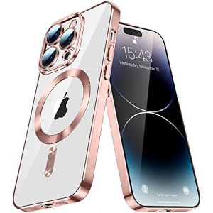 QIWEIQING Coque Magn&eacute;tique Stand pour iPhone 12 Pro Max Compatibilit&eacute; MagSafe avec Support Invisible PC + TPU Transparente Housse Arri&egrave;re Coque pour iPhone 12 Pro Max 6.7". Rose Gold YIX (QIWEIQING, neuf)