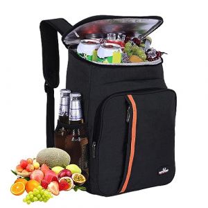 Sac à Dos Isotherme de 23 L- Grand Sac Isotherme - Sac à Dos de Pique-Nique étanche - Ultra léger - pour Homme et Femme - pour Camping, Barbecue, randonnée, Pique-Nique (Noir) (XFUTZSXFPMH, neuf)