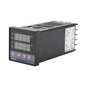 REX-C100 Régulateur de Température Numérique PID 0-1300°C, Thermostat Intelligent avec Alarme, Controleur de Temperature LED avec Sonde K (400°C), AC110V-240V (Chasoe, neuf)