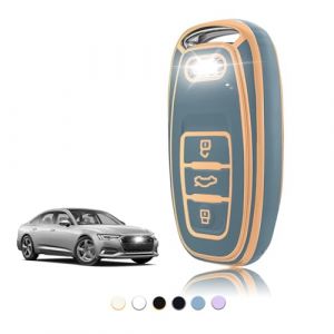 TOOMUME Coque Clé TPU, Etui Clé Étui Clé Adapté pour Audi A1 A2 A3 A4 A5 A6 A7 A8 A4L A6L A8L Q5 Q7 Q8 R8 RS4 RS5 RS6 S4 S5 S6 SQ5 SQ7 TT TTRS, Couvre Clef Cache Cle Voiture Telécommande - Smart Key (TOOMUME, neuf)