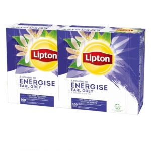 Lipton, Séléction Détente, Coffret Thé Noir, Goût Earl Grey, Thé Noir Aromatisé, Certifié Rainforest Alliance - Lot de 2x100 sachets - 200 sachets (PENNGUIN-FR-CAMON, neuf)