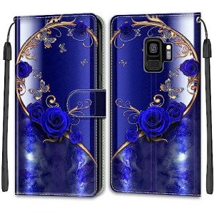 Mo-Beauty Coque Samsung Galaxy S9 Plus, Housse Samsung S9 Plus, Etui Premium Housse en Cuir Pochette Protection Portefeuille Rabat Clapet Case Porte Carte Magn&eacute;tique &Eacute;tui Antichoc Cover (Papillon 1) (DShine EU Store, neuf)